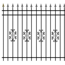 Wrought iron Decoration Fence system with decorative Wrought iron Ornament for home or company Metal Fence